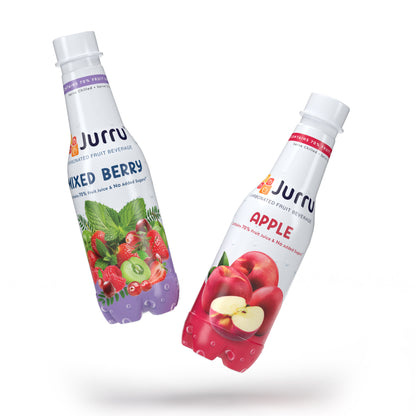 Premium Crafted Fruit Soda - Combo Pack (3 Mixed Berry + 3 Apple) | Pack of 6 | 250 ml